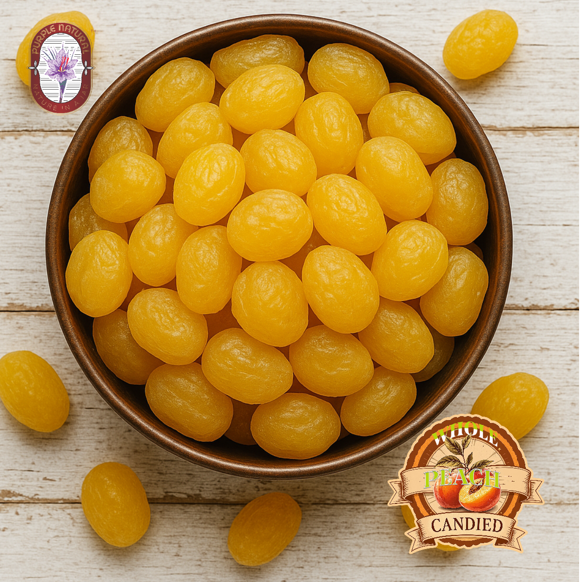Dried Peach β Whole, Candied | Sweet Gourmet Snack, All-Natural, Perfect for Gifting & Baking Sweet