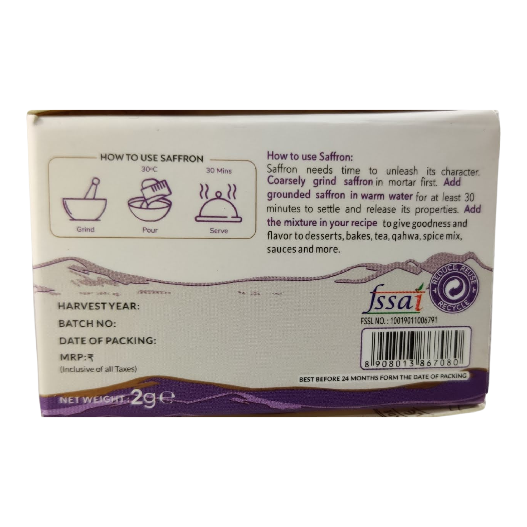 Saffron | Kesar Dry Powder – For making Sweets, Confectionery, Flavors & Pooja Rituals
