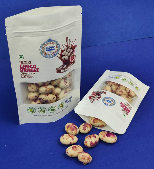 CHOCO DRAGEE - CHOCOLATE COATED ALMOND - ROSE FLAVORS