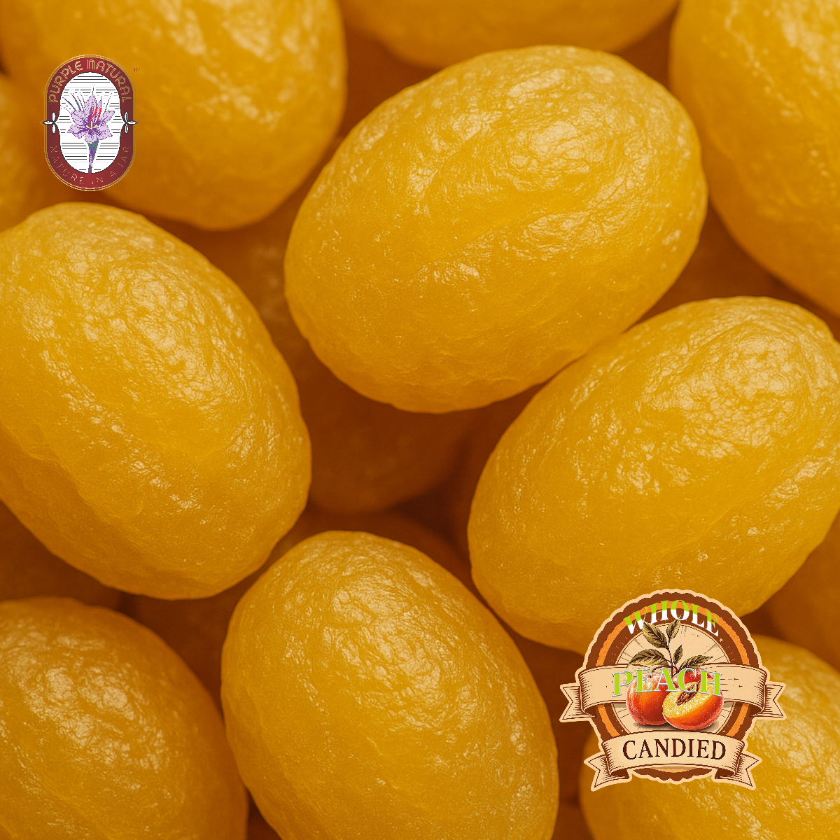 Dried Peach – Whole, Candied | Sweet Gourmet Snack, All-Natural, Perfect for Gifting & Baking Sweet