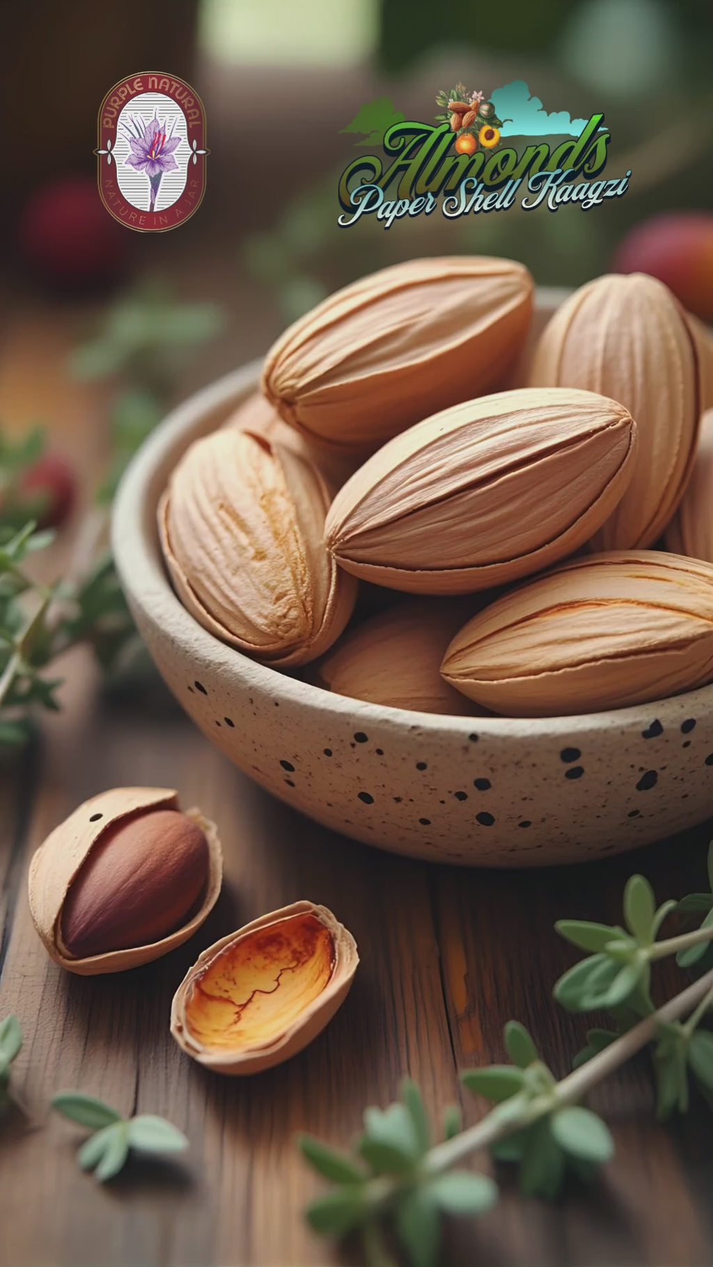 Paper Shell Almonds | Kaagzi Badaam, Sitarbai - Thin Shell, Long Kernel | Soft & Oil rich